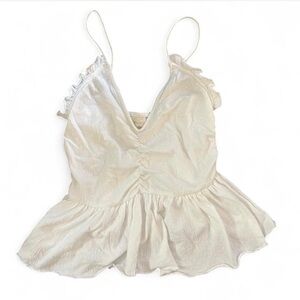 Urban Outfitters Ivory Ruffle Crop Top